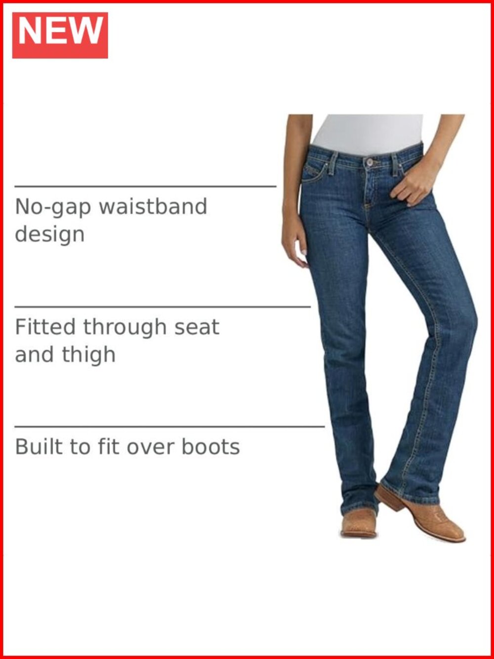 Wrangler Q-Baby Mid Rise Boot Cut Ultimate Riding Jean - Picture 4 of 6